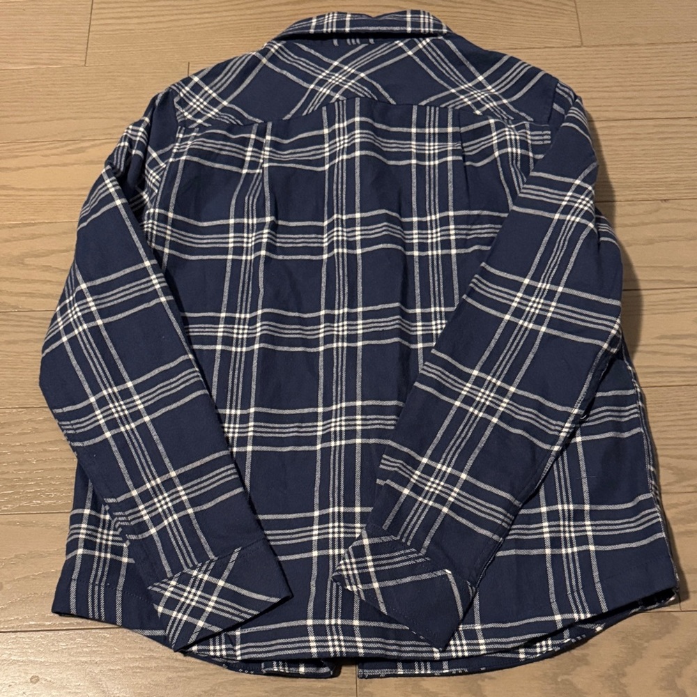 Size 6 Frank & Oak Blue & White Plaid Button Down Shirt - Picture 6 of 6